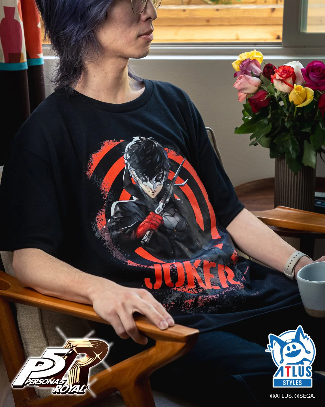 Persona 5 Royal: Joker Phantom Thief Black Graphic Tee - Image 3